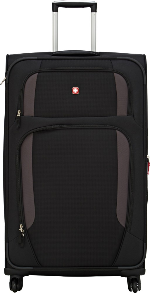 SWISS GEAR 28.5 Spinner Lugano Expandable Check in Suitcase 4 Wheels 30 inch Black Price in India Flipkart