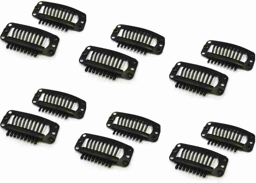 Ritzkart 12 pc SMALL Size HAIR Clip in Hair Extensions U-shape with soft  rubber 6 Teeth Stainless Steel Material ( 12 Pcs/pack Small Size Black) …  Hair Clip Price in India 