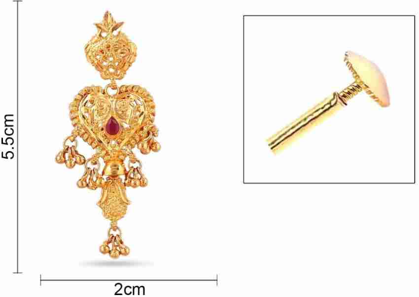 Buy Maalyaa (Brand of Kalyani Covering) Brass Kundan Stud & Jhumkas for  Women & Girls at