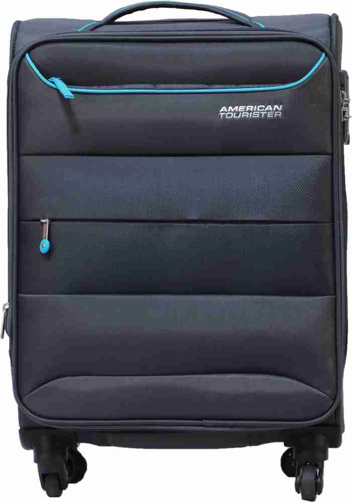 AMERICAN TOURISTER Atlantis Spinner Soft Trolley 57 cm (Charcoal)  Expandable Cabin Suitcase 4 Wheels - 22 inch Grey - Price in India |  Flipkart.com