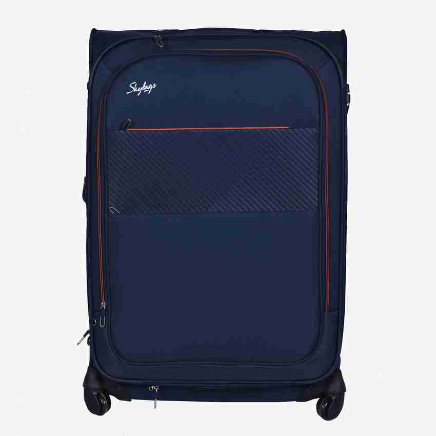 SKYBAGS Jive Soft Trolley 66 cm Blue Check in Suitcase 4 Wheels 26 inch Blue Price in India Flipkart