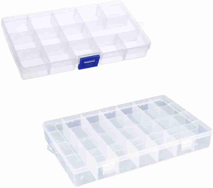 2pcs Rectangular Transparent Plastic Box Pp Material Storage