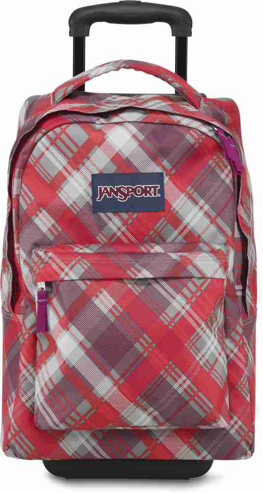 JanSport WHEELED SUPERBREAK 33 L Trolley Backpack CORAL DUSK SIDEWAYS PLAID Price in India Flipkart