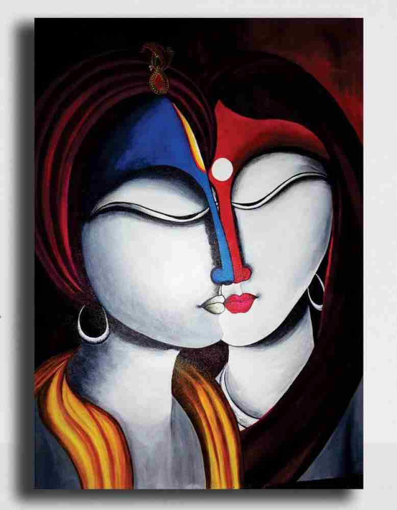 PIXELARTZ Canvas Painting Radha Krishna Modern Art Painting 9 X