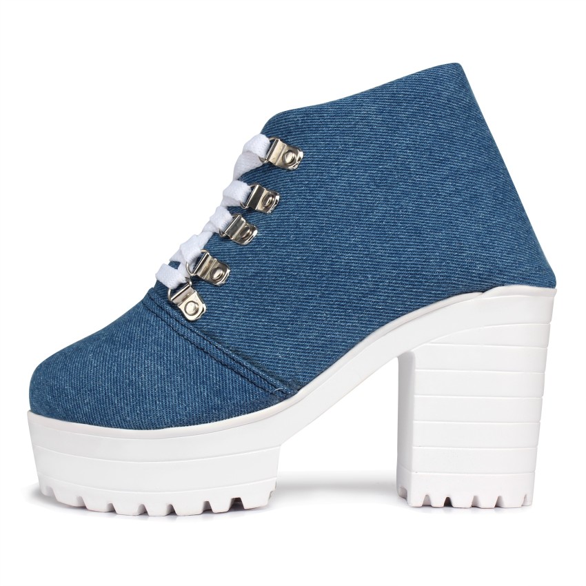 Denim high heel discount sandals