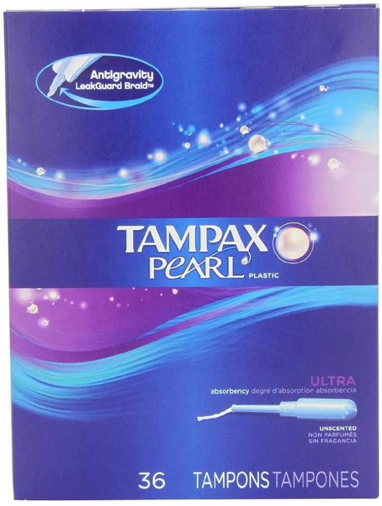 Tampax Pearl Plastic, Ultra Absorbency, Unscented Tampons, 36