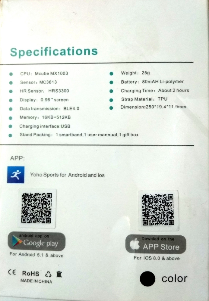 Yoho m3 band battery life 2025