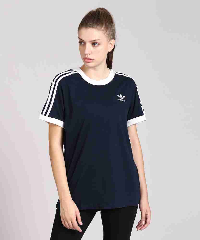 ADIDAS Sporty Women Round Neck Dark Blue T Shirt Buy Conavy ADIDAS Sporty Women Round Neck Dark Blue T Shirt Online at Best Prices in India Flipkart