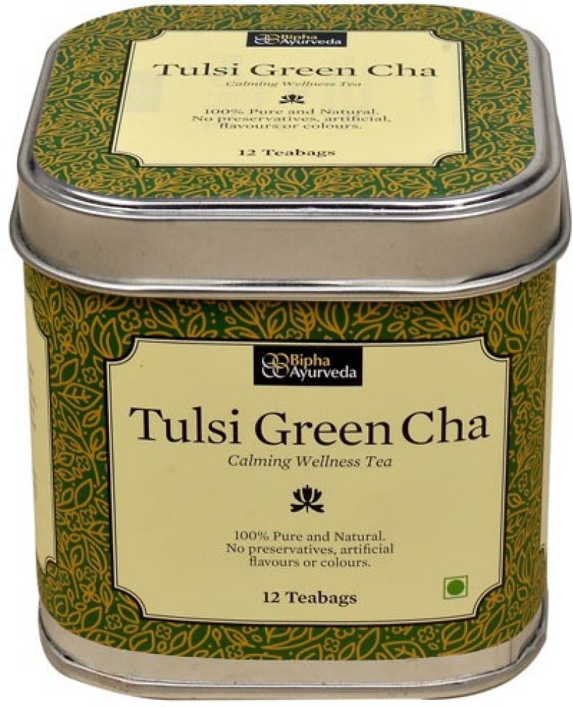 Bipha Ayurveda Tulsi Green Cha Tulsi Green Tea Bags Tin Price in