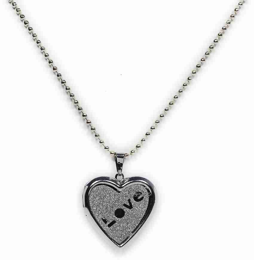 GADGET DEALS Couple Photo Frame Locket Silver Alloy Pendant