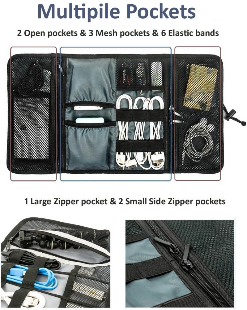 Pocket for Gadgets Trifold Travel Organizer Case
