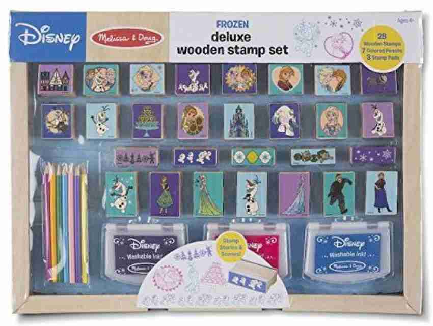 Melissa & Doug Wooden Handle Stamps - Deluxe | Arts & Crafts | Stamp Set |  3+ | Gift for Boy or Girl