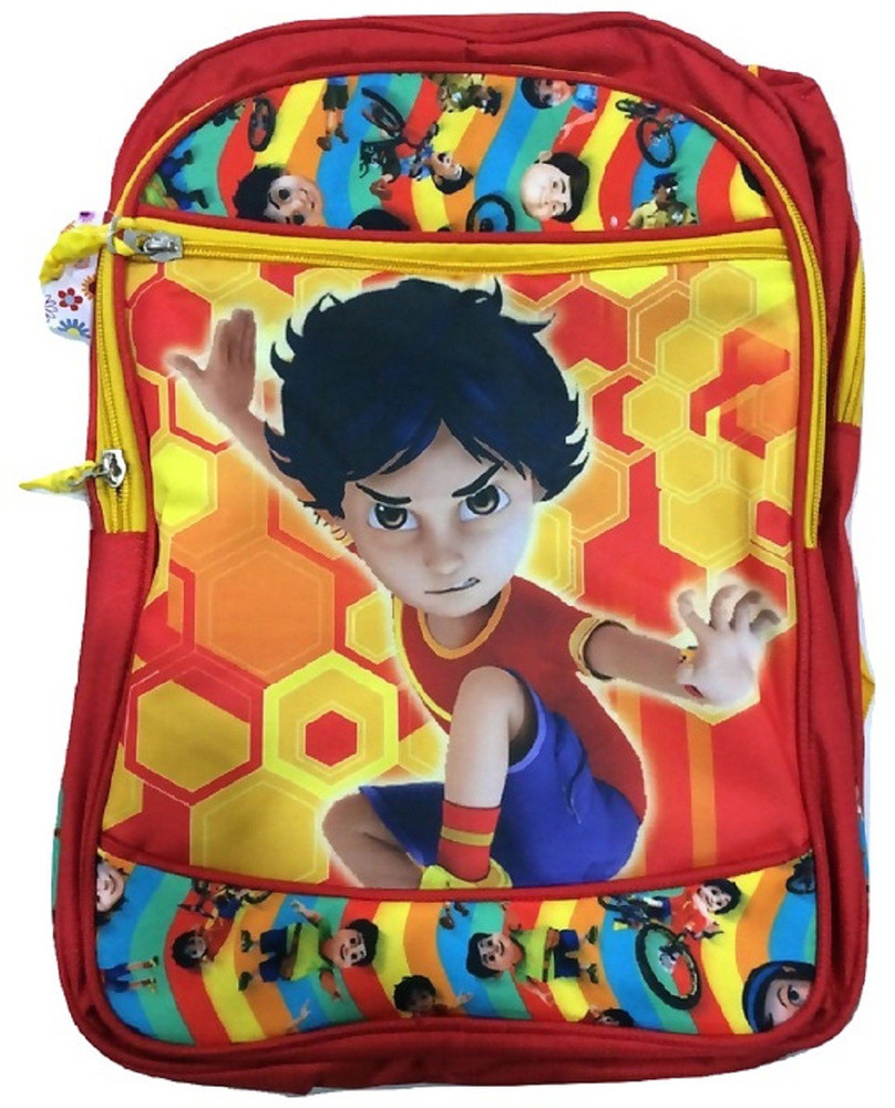 Fashion Knockout Shiva School Bag for Kids Red Yellow 20 L