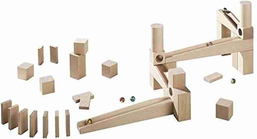 Genrc Haba Ball Track Starter Set 44 Piece Wooden Marble Run For