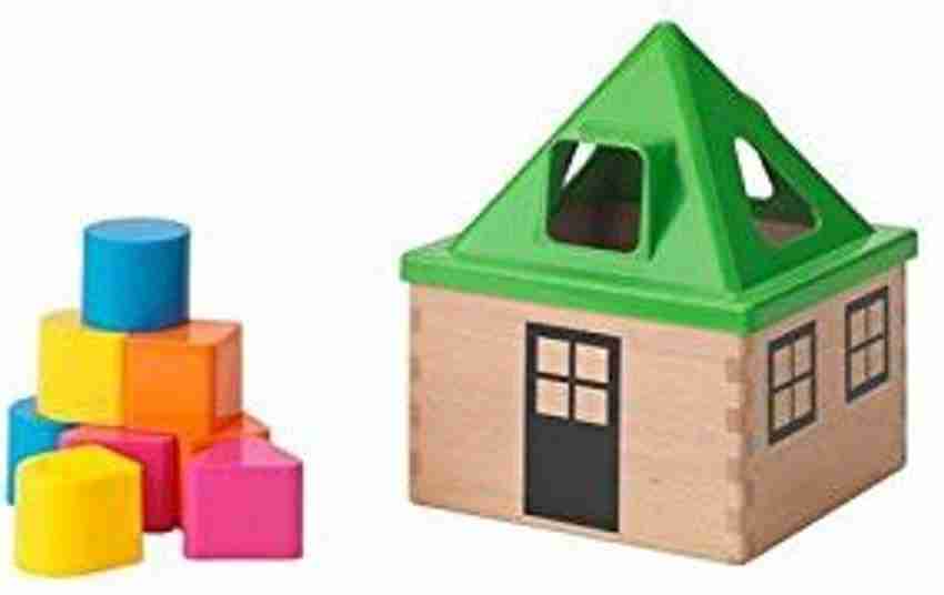 Genrc Ikea Mula Shape Sorter Multicolor Block House Toy Green