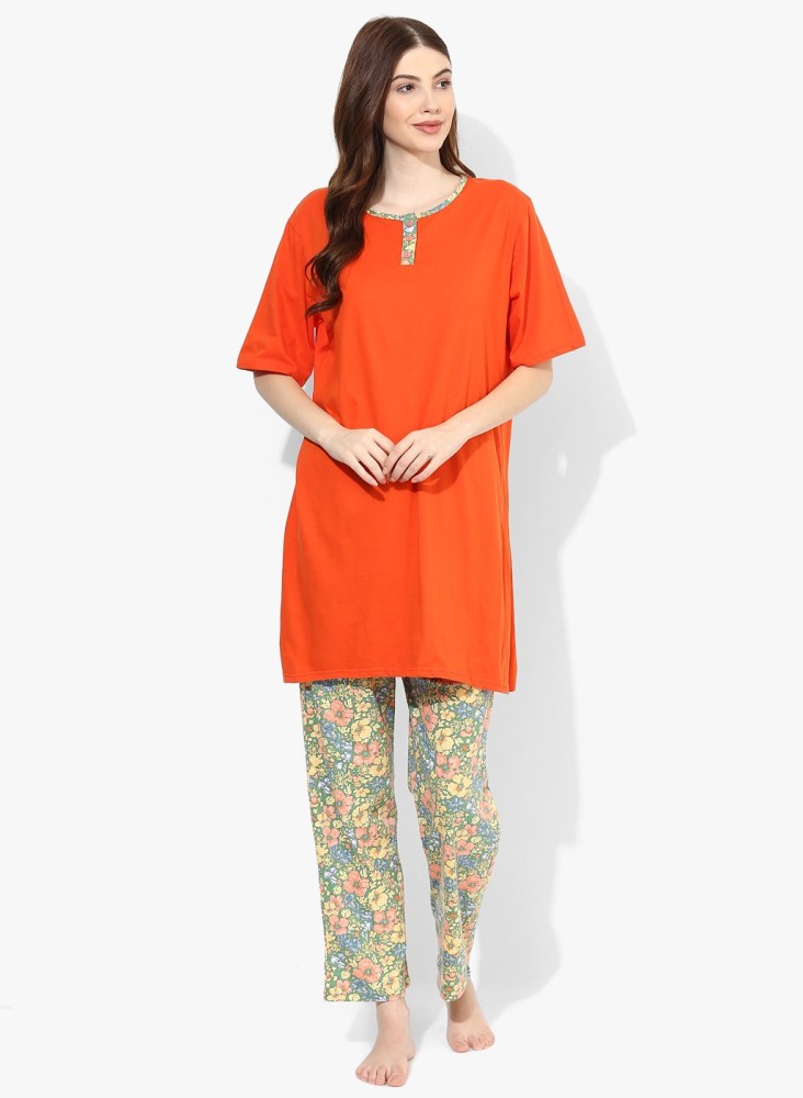 9teen Again Women Solid Orange Night Suit Set Price in India Buy 9teen Again Women Solid Orange Night Suit Set at Flipkart Night Suit Set