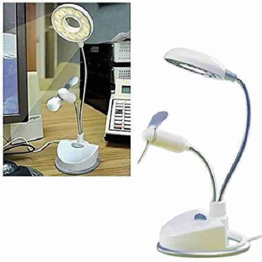 Fiiasa 2 in1 LED Desk Table Study Table Lamp with Fan Works on