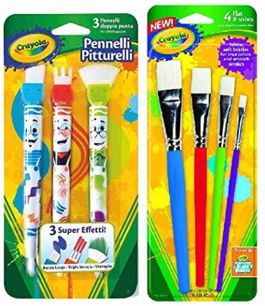 CRAYOLA Brush Bundle with Paint Pals Paint Brushes (3 count) Big Paint  Brushes Flat (4 count) - Brush Bundle with Paint Pals Paint Brushes (3  count) Big Paint Brushes Flat (4 count) .