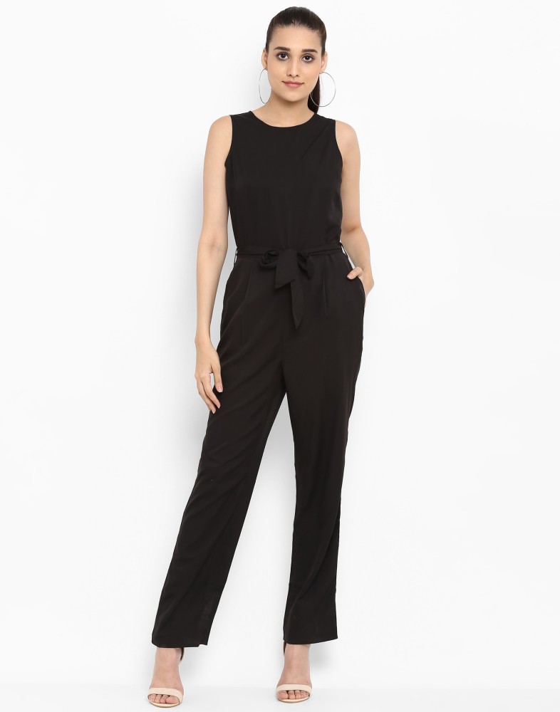 KASSUALLY Solid Front Cut Basic Jumpsuit