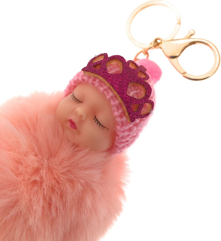 Tnfeeon 12 PCS Toddler Pompom Key Chains, Sleeping Girl Multifunction Cute  Doll Keychain for Handbags for Mobile Phones