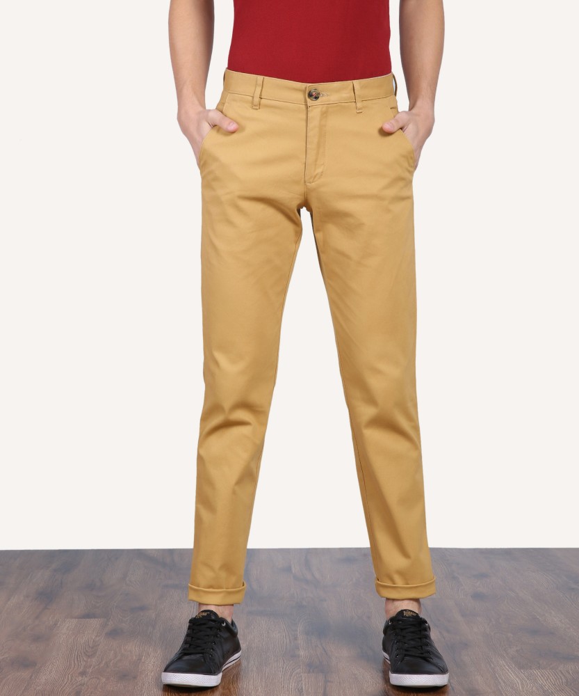 Louis Philippe Jeans Khaki Cotton Slim Fit Trousers