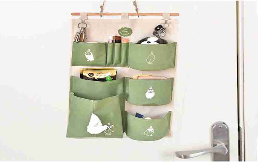 1pc Home Office Journal Bag Door Back Hanging Storage Bag Home Supply (Green), Size: 47x37cm