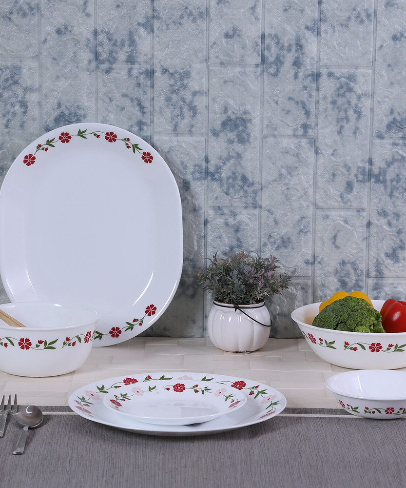 CORELLE Pack of 14 Glass Corelle Spring Pink 14 Pieces Dinner Set Dinner Set Price in India Buy CORELLE Pack of 14 Glass Corelle Spring Pink 14 Pieces Dinner Set Dinner