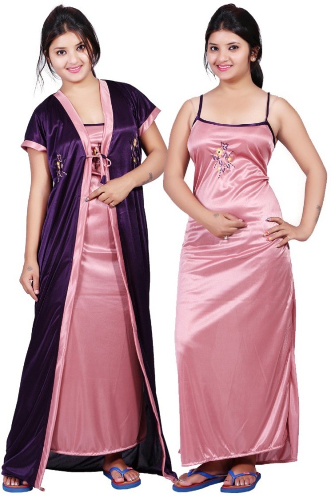 TRUNDZ Women Nighty with Robe - Buy TRUNDZ Women Nighty with Robe Online at  Best Prices in India