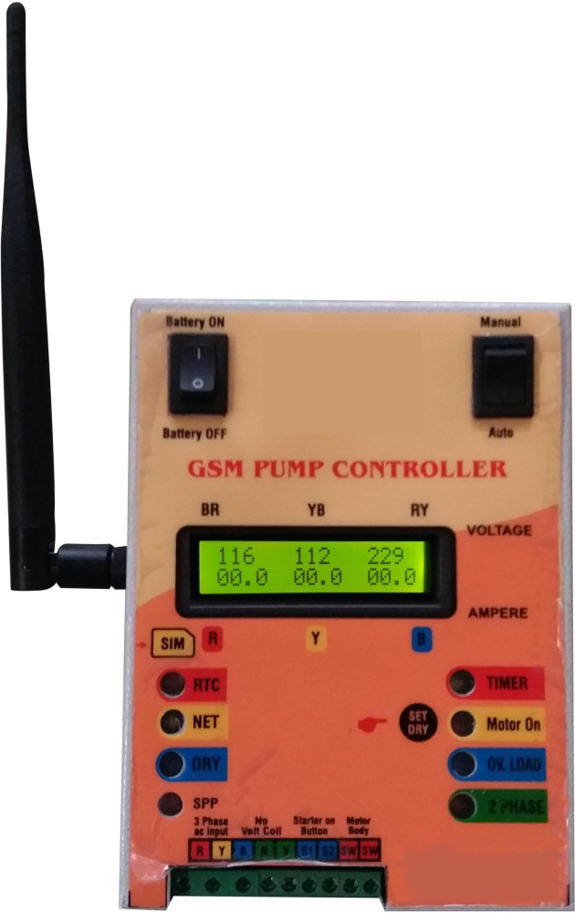 Leo Single / Three Phase GSM Motor Pump Starter controller with