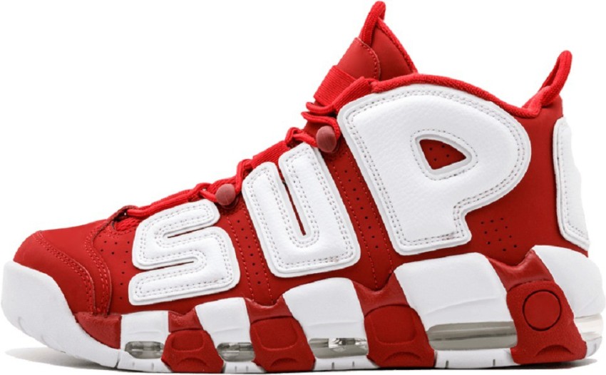 Air More Uptempo Supreme Running Shoes For Men - Buy Red, White