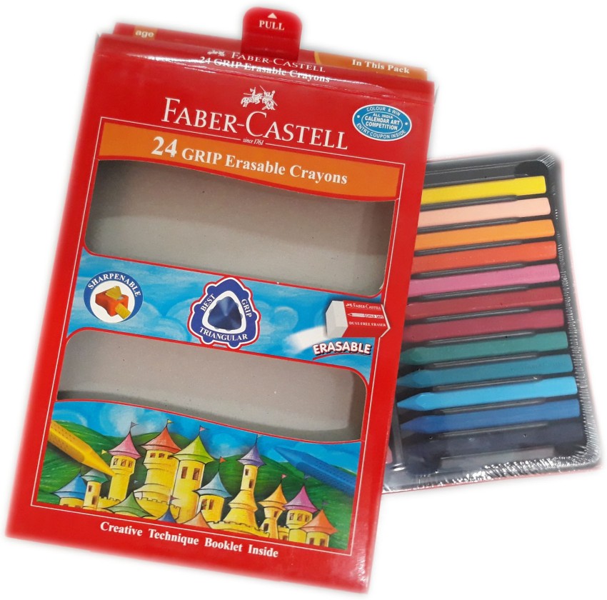 Faber-Castell Grip Erasable Crayon Set - Pack of 24 (Assorted)