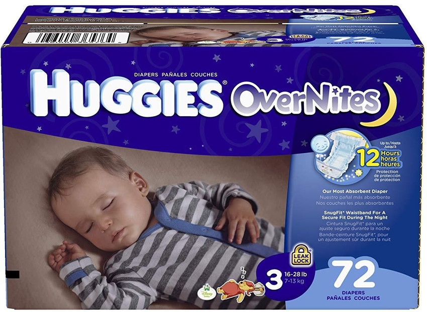 Huggies OverNites Diapers Size 3 Big Pack 72 Count M Buy 72