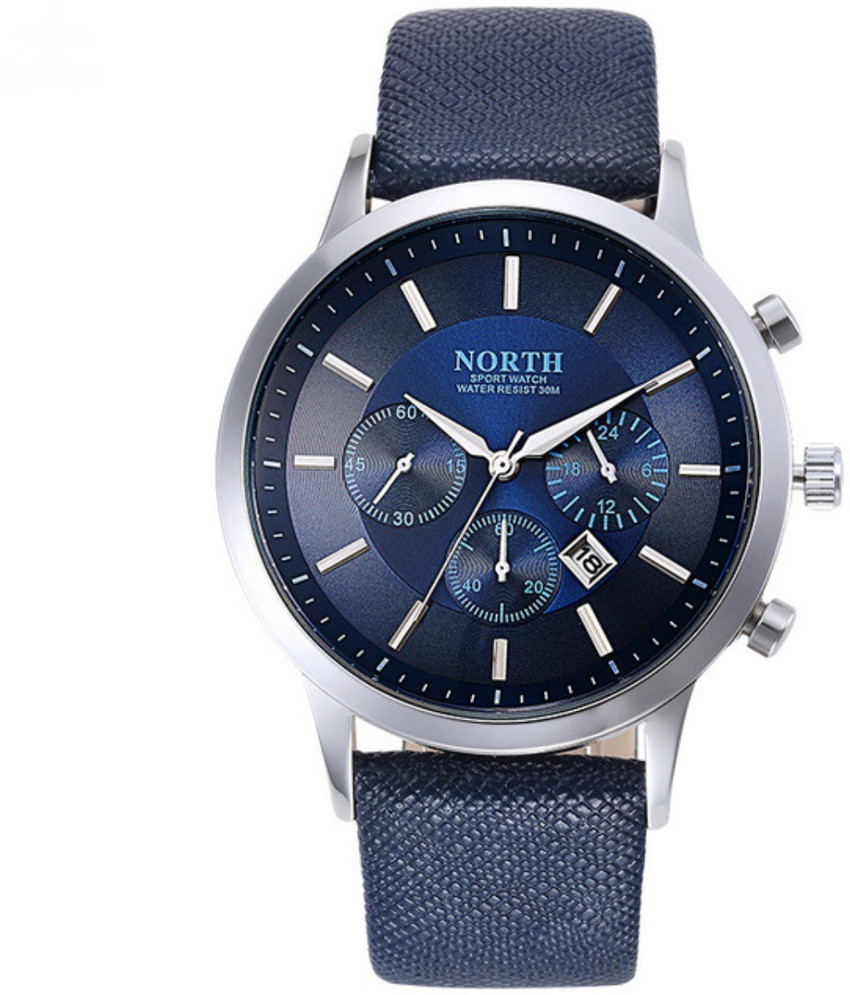 NORTH North Japanese Quartz Genuine Leather Waterproof Wristwatch