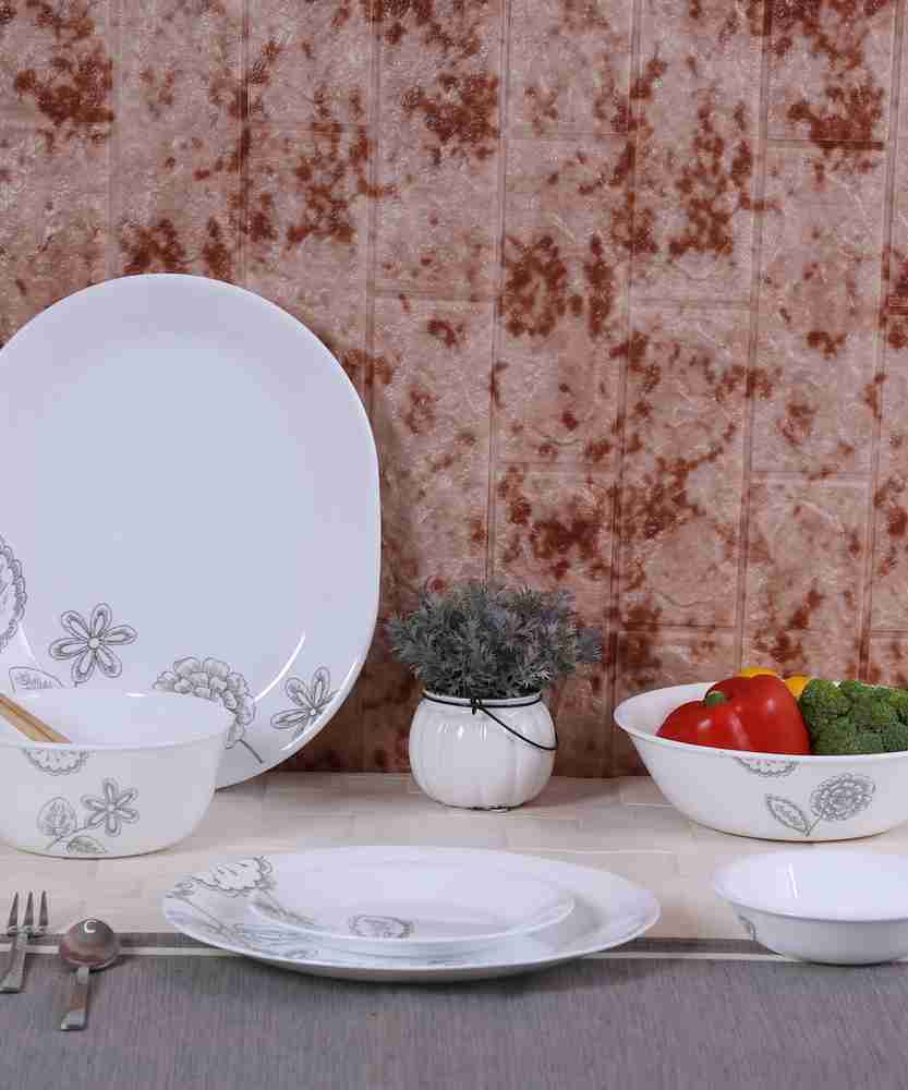 CORELLE Pack of 21 Glass Reminisce Dinner Set Price in India Buy CORELLE Pack of 21 Glass Reminisce Dinner Set online at Flipkart