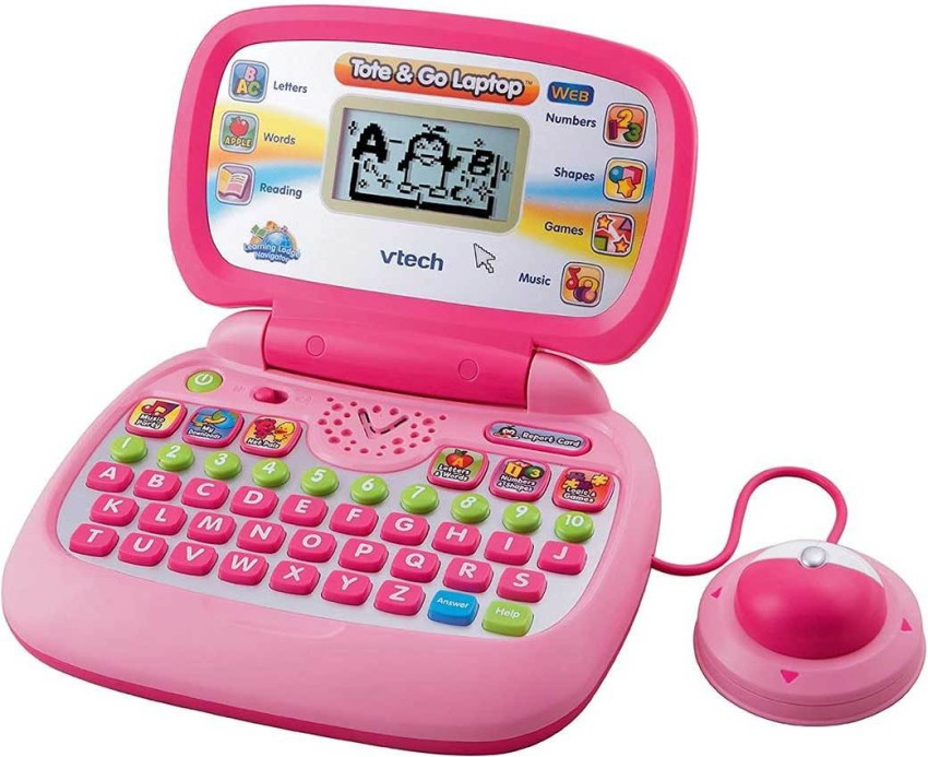 Toy Tote and Go Laptop from Vtech - Learn English Alphabet, shapes and  numbers with Vtech - Laptop 