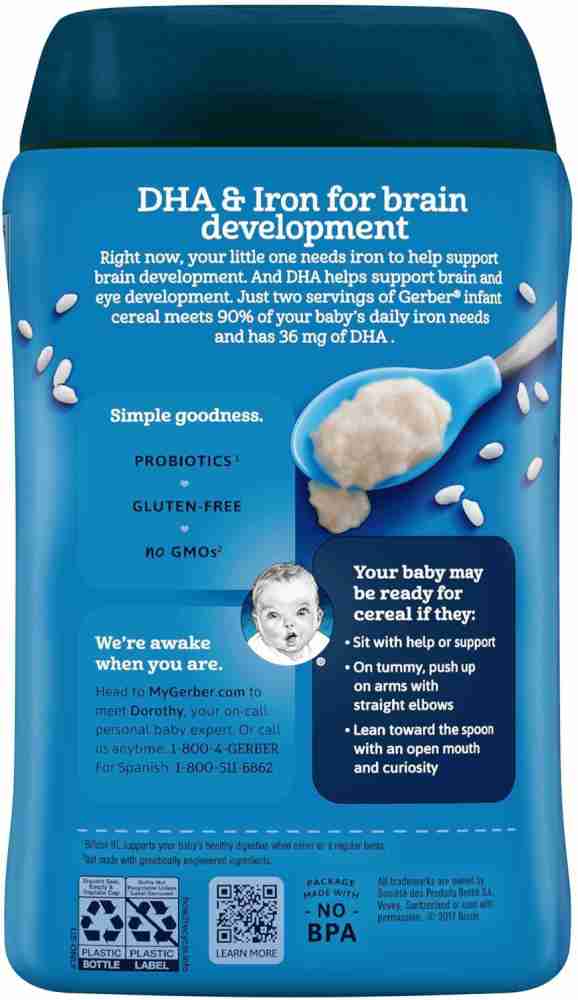 Gerber rice 2024 cereal dha