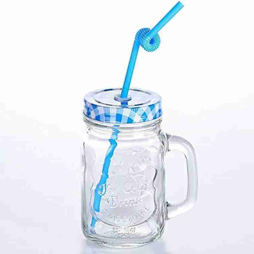 Blue Birds USA Homeware Glass Mason Jar with Lid and Straw Smoothie Ice  Cream Fruit Cold Drinking Water Jars Juice Cup Glass Mason Jar Price in  India - Buy Blue Birds USA