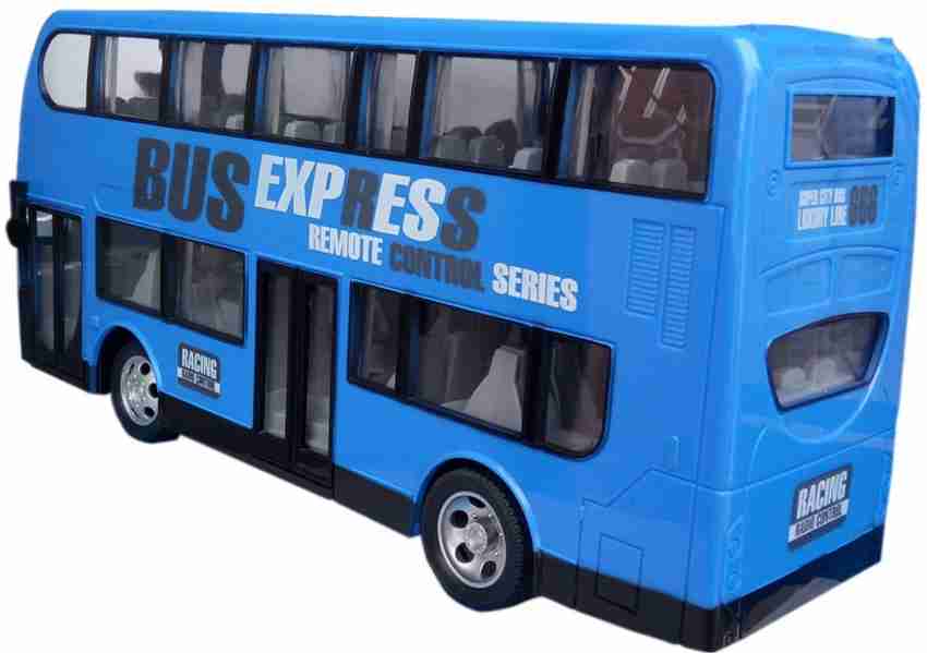 Big blue bus toy top