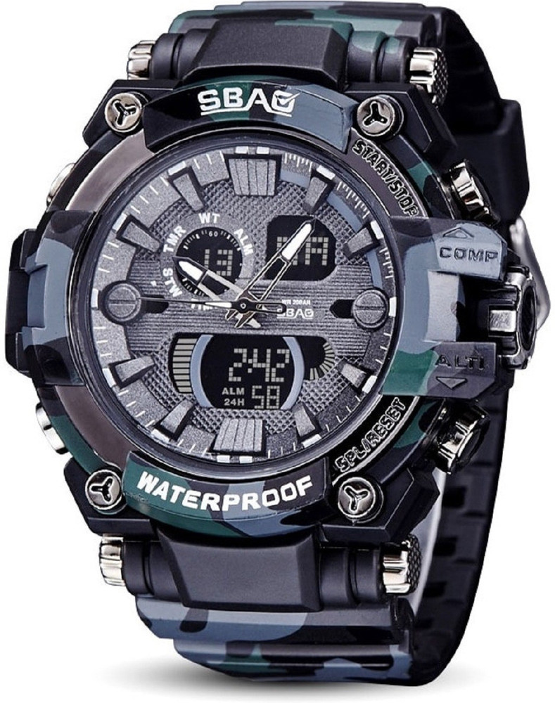 SBAO Analog Digital Watch For Men Buy SBAO Analog Digital Watch For Men Original Black Army Camouflage Sports Chronograph SB 416 Online at Best Prices in India Flipkart