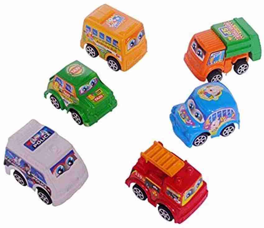 SPORTSHOLIC 6 pc Pull Back Toy Car Fire Set For Kids 3 To 6 Years