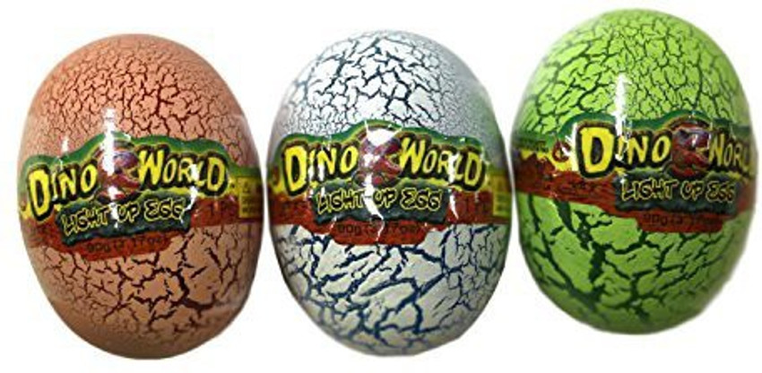 Dino World Light Up Egg Surprise With Slime Putty 3 Pack Assorted