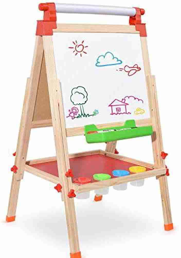 3-in-1 Wooden Art Easel for Kids with Drawing Paper Roll