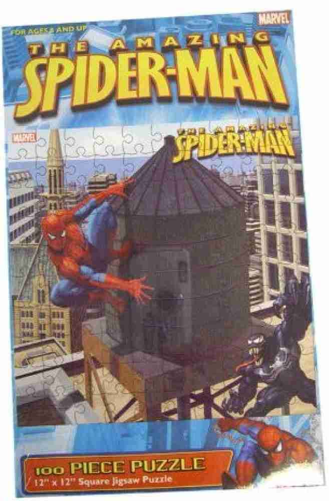 Marvel Spider-Man Jigsaw Puzzle Bundle ~ Marvel Superhero Puzzle for Kids |  Featuring Spiderman and Venom Jigsaw Puzzle with Spiderman Stickers and