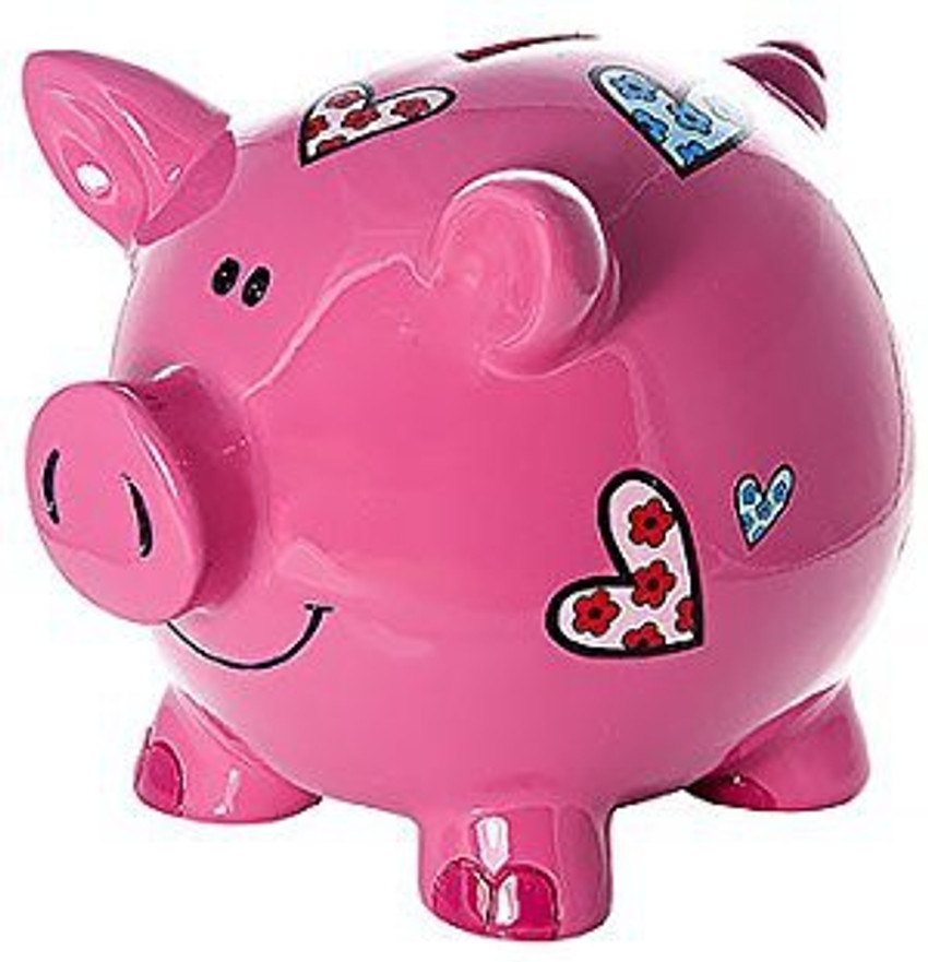 1pc Cute Piggy Bank Plastic Pig Money Bank Piggy Bank Pig Money Box Coin  Bank Plastic Saving(big) (pink)