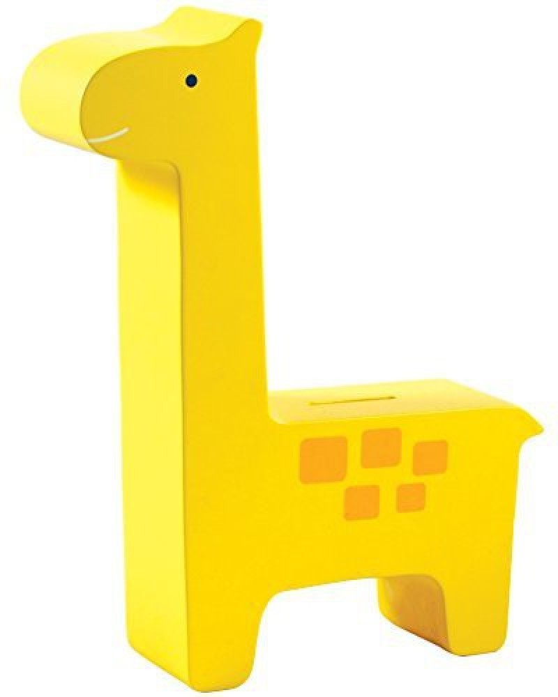 Pearhead Wooden Giraffe Piggy Bank Yellow Coin Bank Price in