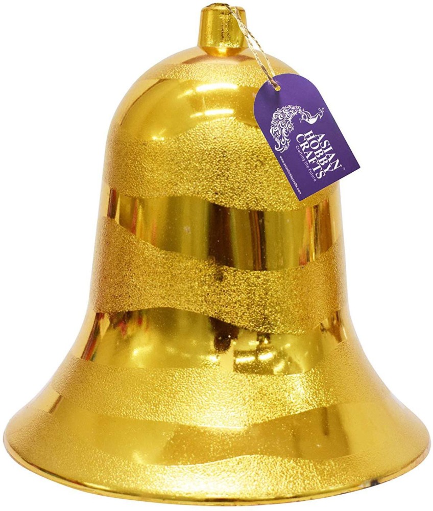 Yasirona 100pcs Small Gold Bells Mini Bells for Crafts,50PCS 0.39 inch and 50pcs 0.55 inch Decorative Bells Christmas Tree Pendants for Craft Making