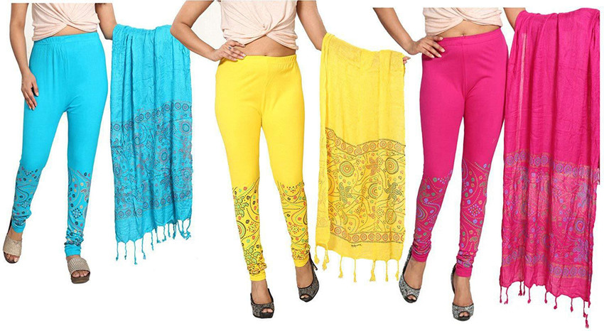 Golden leggings and dupatta set sale