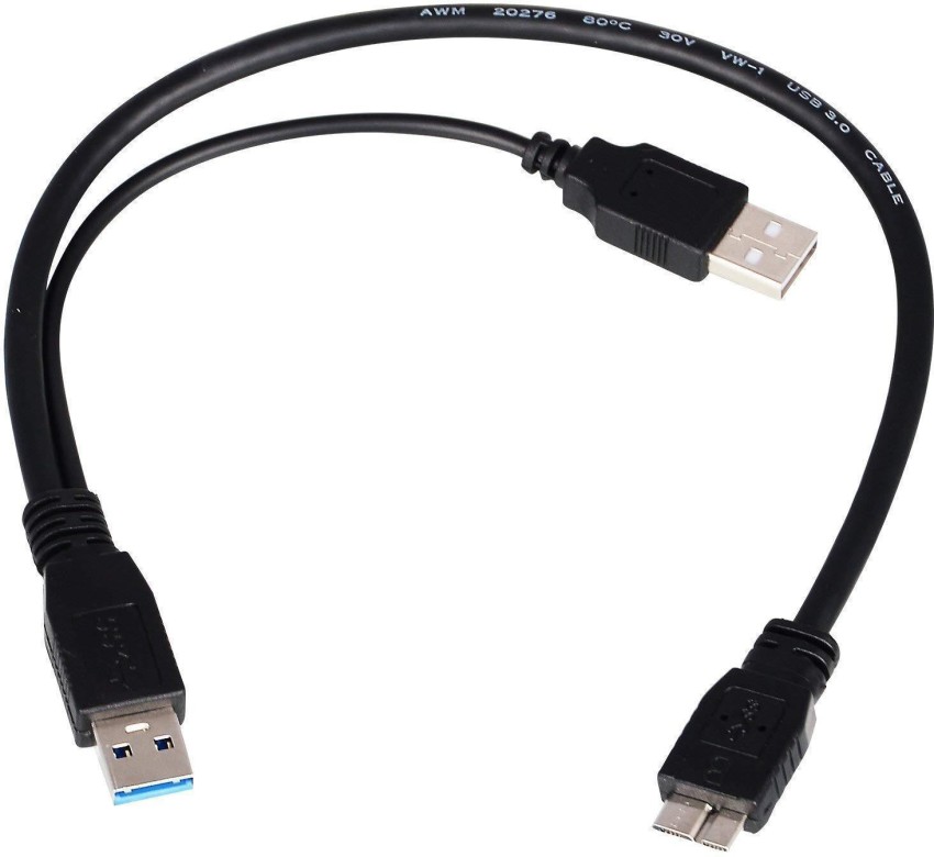 Insten Dual USB 3.0 Type A to Micro-B USB Y Shape Cable for External Hard  Drives