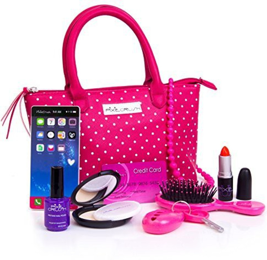 PixieCrush Pretend Play Kid Purse Set for Girls with Handbag Pretend Smart Phone Keys with Remote Pretend Makeup Lipstick shop for Genrc products in India. Flipkart