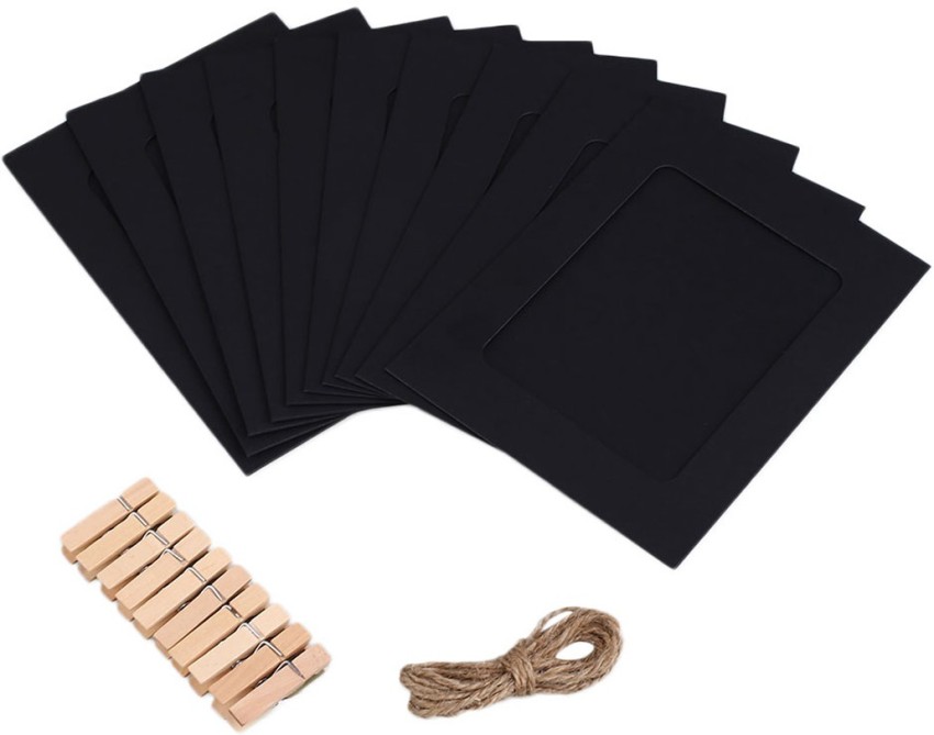 Desi Rang 10 pcs Hanging Photo Frame with Wooden Clips and Rope Color Black  - 10 pcs Hanging Photo Frame with Wooden Clips and Rope Color Black . Buy  Modern toys in